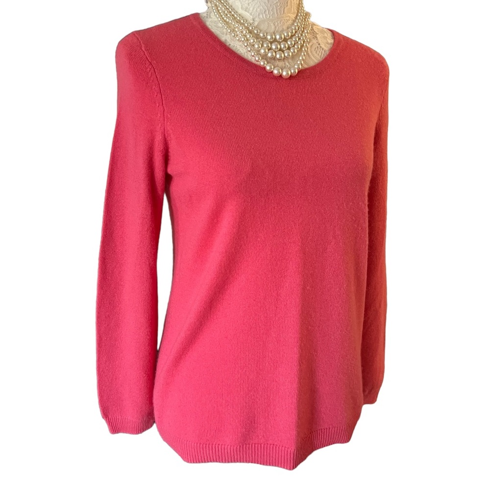 Talbots 100% Cashmere pink long sleeve petite sweater size sp